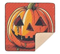 Grand tapis antidérapant pour bébé Motif citrouille d'Halloween et d'activités au sol léger rembourré pour bébés, nourrissons et tout-petits, 127 x 127 cm