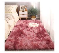 Grand tapis blanc 60 x 110 cm, poils épais, peluche, antidérapant, idéal pour la décoration d'une chambre d'adolescent ou d'un dortoir. Tapis d'intérieur moderne en fourrure pour salle de je