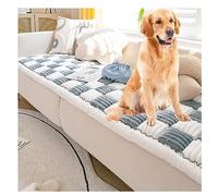 Grand tapis carré à carreaux de couleur crème pour animal domestique - Protection amusante et pelucheuse pour chien, chat - Couverture de canapé pour matelas