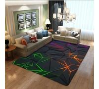 Grand Tapis Chambre Ado à Illusion Optique 3D Géométrique, Tapis Gaming Antidérapant & Doux, Design Cassé, Résistant à l'Usure, Idéal pour Salle de Jeux & Décoration Intérieure, 100x200 cm, Color 1