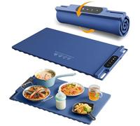 Grand tapis chauffant électrique en silicone, tapis chauffant rapide en 10 secondes pour les aliments, 3 niveaux de température pour garder les aliments au chaud 60 ℃ à 100 ℃, tapis chauffant portable