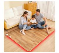 Grand tapis chauffant électrique facile à nettoyer réglage de la température à 60 niveaux/minuterie des 12 heures pour le salon les bureau idéal pour le yoga,Ash wood,50×200cm