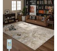 Grand tapis chauffant, tapis chauffant électrique en graphène avec thermostat et minuterie, tapis de sol chauffant portable, chauffage d'appoint pour bureaux(C,39.3x78.7in)
