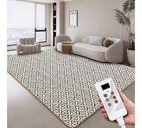 Grand tapis chauffant, tapis de sol chauffant, tapis chauffant électrique, conception de température minutée et réglable, pour la maison, le bureau, l'étude, la salle de jeux(A,100 * 100cm)