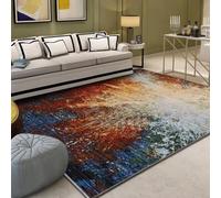 Grand tapis de 2 x 2,5 m, rouge, orange, bleu, abstrait, moderne, multicolore, 200 x 250 cm, tapis lavable pour salon, accessoires de décoration de sol, tapis de décoration de sol