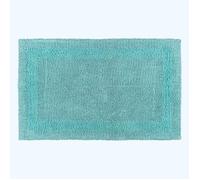 Grand tapis de bain en coton 70 x 120 cm - Bleu aqua