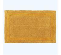 HOMESCAPES Tapis de Bain Extra Large, 1600 g/m², Super Doux, 100% Coton, réversible, antidérapant, Lavable, Super Absorbant, séchage Rapide, 70 x 120 cm Jaune Moutarde