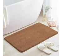 Grand tapis de bain en microfibre douce, ultra absorbant, antidérapant, lavable en machine, pour la maison, la salle de bain, la cuisine, la porte des animaux domestiques (café, 150 x 100 cm)