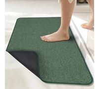 Grand tapis de bain ultra fin pour salle de bain, séchage rapide, antidérapant, lavable en machine, à poils courts, pour douche à l'extérieur, évier, accessoires de décoration d'intérieur, vert, 43,2