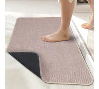 Grand tapis de bain ultra fin pour salle de bain, séchage rapide, antidérapant, lavable en machine, à poils courts, pour douche à l'extérieur, évier, accessoires de décoration d'intérieur, beige, 43,2