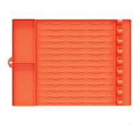 Grand tapis de barbecue en silicone avec piège à graisse pour résister à la chaleur et à la chaleur pour barbecue à gaz et charbon de bois 42,5 cm (orange)