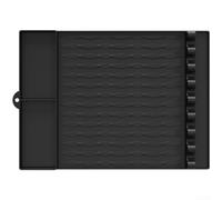 Grand tapis de barbecue en silicone avec piège à graisse pour résister à la chaleur pour barbecue à gaz et charbon de bois 42,5 cm (noir)