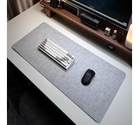 Grand tapis de bureau en feutre, antidérapant, pour ordinateur portable, souris, clavier, bureau, maison, jeux, travail, anti-brûlure, résistant à l'usure, gris clair, 120 x 60 cm