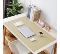 Grand tapis de bureau imperméable, grand tapis de souris en cuir, accessoire de bureau, tapis d'écriture antidérapant avec daim pour le bureau/maison/décoration (140 x 60 cm, beige)