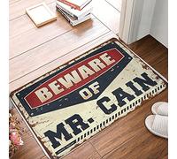 Grand tapis de couloir d'extérieur - Things For Bedroom Soft Touch & Bath Sensation chaude | Qualité dessin animé Cool Things For Your Room Boys Beware Of Mr. Cain (40 x 60 cm)