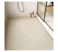 Grand tapis de douche antidérapant, doux et confortable avec trou de drainage, anti-moisissure, lavable et séchage rapide, motif massage des pieds Q52 (marron, 60 x 120 cm)