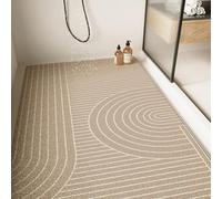 Grand tapis de douche antidérapant et anti-moisissure, confortable et doux avec trou de drainage, lavable et à séchage rapide, pieds de massage (noir, 80 x 120 cm)