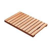 Grand Tapis de Douche en Teck, 1 pièce - Tapis de Bain antidérapant en Planche de Bois avec Drainage à Lattes for Salle de Bain, Spa, Douche et Piscine(80x100x4.3cm)