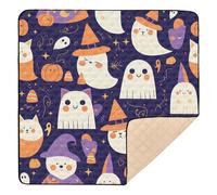 Grand tapis de gym antidérapant pour enfants Halloween pour intérieur et extérieur, résistant à l'eau, tapis d'activité pour bébé, tout-petit, 127 x 127 cm