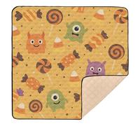 Grand tapis de gym élégant pour bébé sur le thème de l'Halloween, pour intérieur et extérieur, confortable et respirant pour bébés, nourrissons et tout-petits, 127 x 127 cm