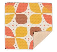 Grand tapis de gym et d'activités pour bébé géométrique automne orange doré pour intérieur et extérieur, confortable, respirant, rembourré pour nouveau-nés, nourrissons, tout-petits, 127 x 127 cm