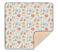 Grand tapis de gym et d'activités pour bébé Motif monstres de dessin animé Couleur claire 127 x 127 cm