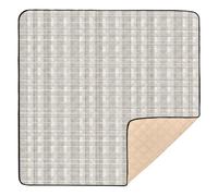 Grand tapis de gymnastique élégant à chevrons motif pied-de-poule neutre pour intérieur et extérieur, confortable, respirant, pour salle de jeux pour bébés, nourrissons, tout-petits, 127 x 127 cm