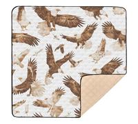 Grand tapis de gymnastique et d'activités pour bébé - Gris-marron - Tapis d'éveil confortable pour bébé - Pour bébés et tout-petits - 127 x 127 cm