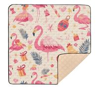 Grand tapis de gymnastique et d'activités pour l'intérieur et l'extérieur - Motif flamant rose - Rembourré - Pour bébé et enfant - 127 x 127 cm