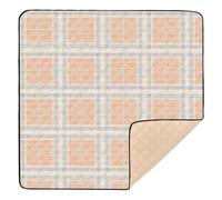 Grand tapis de jeu antidérapant à carreaux orange clair pour le sol, non toxique, pour nouveau-nés, bébés, nourrissons, tout-petits, 127 x 127 cm