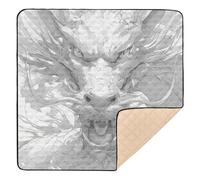 Grand tapis de jeu antidérapant à motif artistique de dragon chinois pour le sol, confortable, respirant, pour bébé et tout-petit, 127 x 127 cm