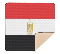 Grand tapis de jeu antidérapant avec drapeau officiel de l'Égypte pour l'intérieur et l'extérieur, tapis de frappe confortable pour bébés, nourrissons et tout-petits, 127 x 127 cm