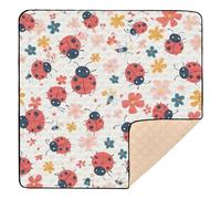 Grand tapis de jeu antidérapant avec motif de fleurs de safari pour l'intérieur et l'extérieur, résistant à l'eau, pliable pour bébés, nourrissons et tout-petits, 127 x 127 cm, alfombras para jugar