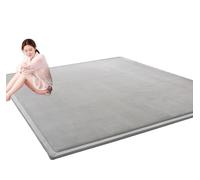 Grand tapis de jeu antidérapant en velours de corail doux, en mousse à mémoire de forme pour tatouage, yoga, chambre d'enfant, crèche, crèche, jeux d'enfants (gris, 100,1 x 100,1 x 2 cm)
