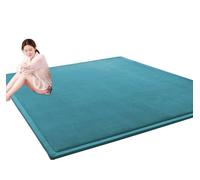 Grand tapis de jeu antidérapant en velours de corail, doux et en mousse à mémoire de forme, pour tatouage, yoga, chambre d'enfant, crèche, crèche, jeux d'enfants (bleu, 80 x 120 x 2 cm)