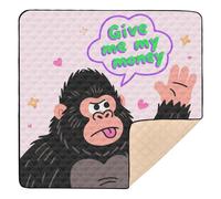 Grand tapis de jeu antidérapant Give Me My Money Gorilla pour l'intérieur et l'extérieur, confortable pour bébés, enfants, tout-petits, nourrissons, 127 x 127 cm