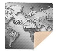 Grand tapis de jeu antidérapant monochrome graffiti carte du monde pour l'intérieur et l'extérieur, imperméable et rembourré pour bébés, enfants, tout-petits, nourrissons, 127 x 127 cm