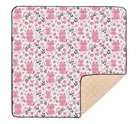 Grand tapis de jeu antidérapant pour bébé, couleur pêche, motif chat, safari, couleur pêche, 127 x 127 cm