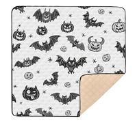 Grand tapis de jeu antidérapant pour bébé motif chauve-souris d'Halloween résistant à l'eau pour bébés, nourrissons et tout-petits, 127 x 127 cm