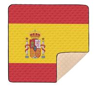 Grand tapis de jeu antidérapant pour bébé, motif drapeau de l'Espagne, tapis d'activités pour bébé, 127 x 127 cm
