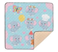 Grand tapis de jeu antidérapant pour bébé, motif éléphant gris, résistant à l'eau, tapis de gymnastique pour bébé, tout-petit, 127 x 127 cm