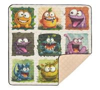 Grand tapis de jeu antidérapant pour bébé, motif monstres mignons, dessin animé, pliable pour le sol, une pièce, tapis de jeu pour bébé, enfants, tout-petits, nourrissons, 127 x 127 cm