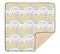 Grand tapis de jeu antidérapant pour bébé, motif voitures mignonnes, dessin animé, pour bébé, nourrissons, tout-petits, 127 x 127 cm