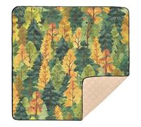 Grand tapis de jeu antidérapant pour bébé, vert, jaune, safari, pour le sol, léger et rembourré, pour bébés, tout-petits, nourrissons, 127 x 127 cm