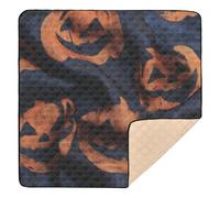 Grand tapis de jeu élégant en tissu citrouille d'Halloween (variante) pour bébé, résistant à l'eau, tapis à ramper pour nouveau-nés, bébés, nourrissons et tout-petits, 127 x 127 cm