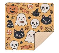 Grand tapis de jeu élégant pour bébé, lavable au sol, motif Halloween, tapis d'activité pour bébé, tout-petit, 127 x 127 cm