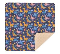 Grand tapis de jeu élégant pour bébé, motif dinosaures colorés, pour le sol, résistant à l'eau, tapis d'activité pour bébé, tout-petit, 127 x 127 cm