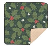 Grand tapis de jeu élégant pour l'intérieur et l'extérieur - Pour bébés et tout-petits - Vert et rouge - 127 x 127 cm