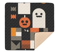 Grand tapis de jeu minimaliste pour Halloween et citrouille pour bébé, 127 x 127 cm