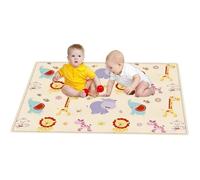 Grand Tapis de Jeu pour Bébé, Animaux du Monde,Pliable, Tapis de Sol en Mousse, Antidérapant,Tapis d'éveil